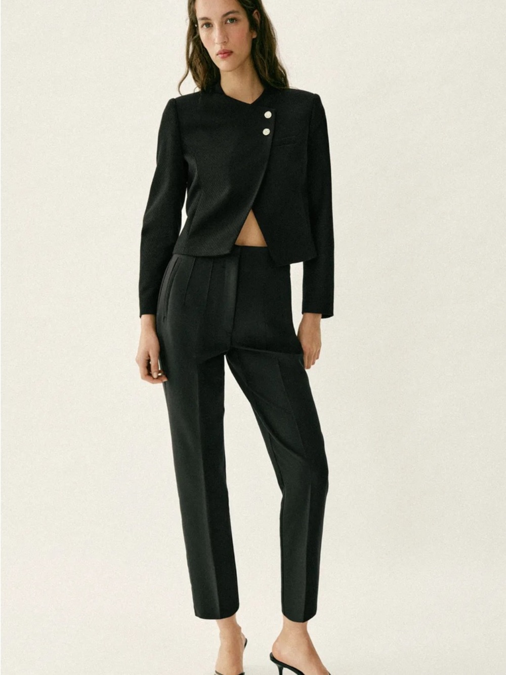 Zara Tailored High-Waist Trousers in Pink